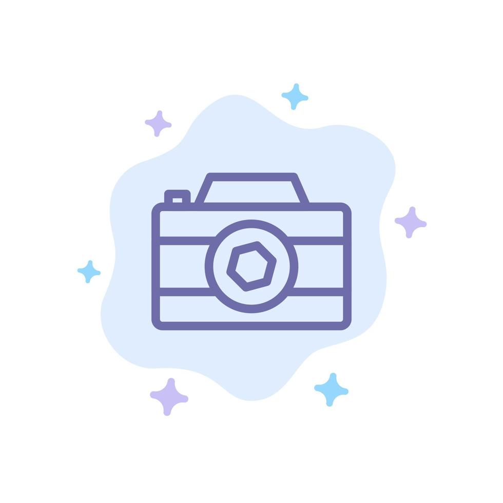 Camera Image Picture Photo Blue Icon on Abstract Cloud Background vector