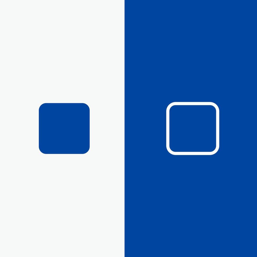 Box Checkbox Unchecked Line and Glyph Solid icon Blue banner Line and Glyph Solid icon Blue banner vector