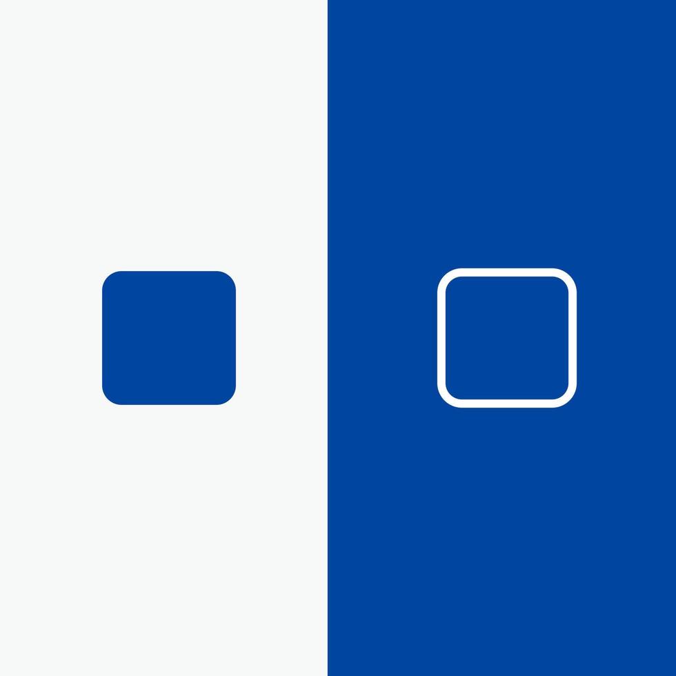 Box Checkbox Unchecked Line and Glyph Solid icon Blue banner Line and Glyph Solid icon Blue banner vector