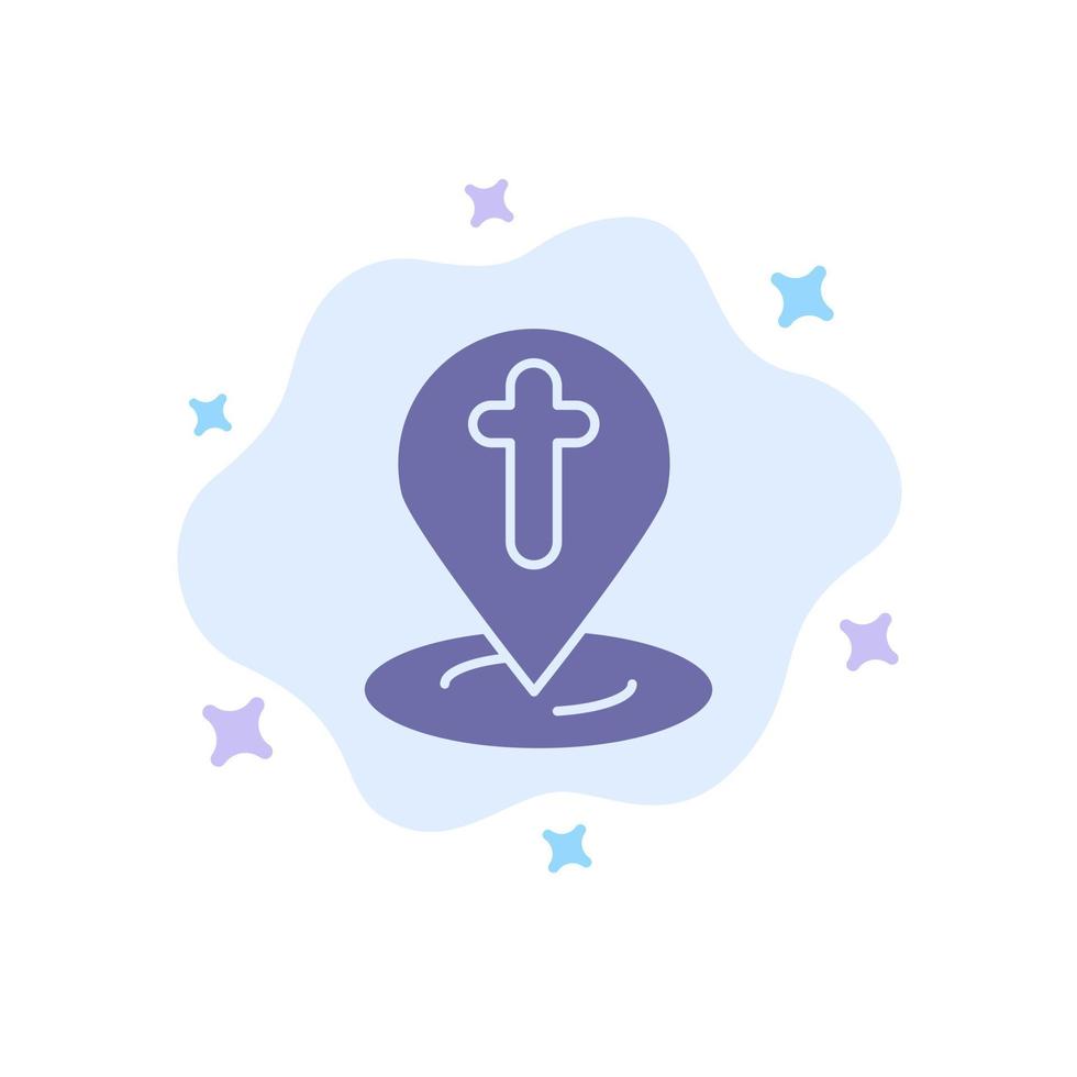 Location Map Easter Pin Blue Icon on Abstract Cloud Background vector