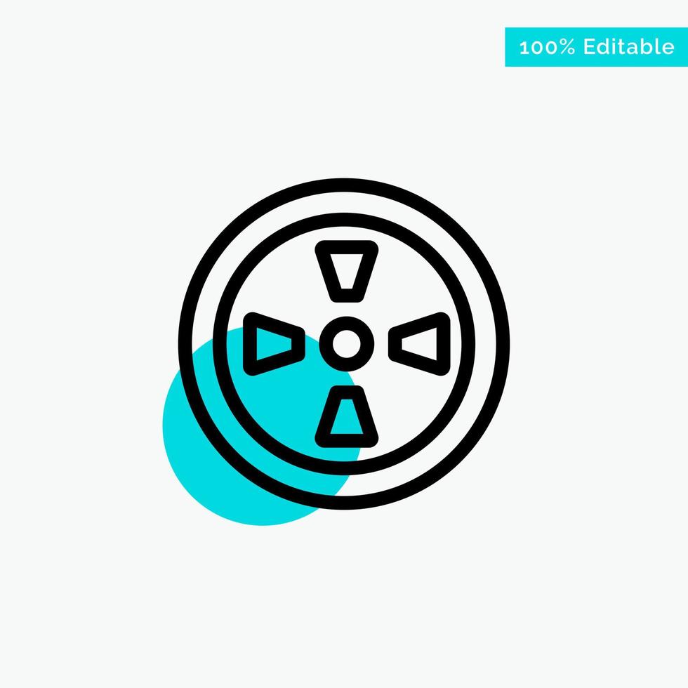 Fan Turbine Wind turquoise highlight circle point Vector icon