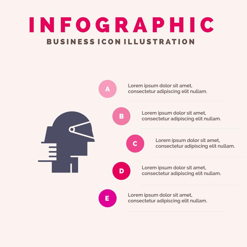 Business Forward Leader Path Provider Solid Icon Infographics 5 Steps Presentation Background vector