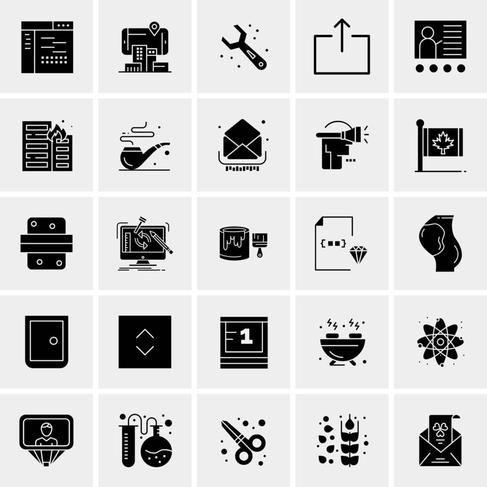 25 iconos de negocios universales vector ilustración de icono creativo para usar en proyectos relacionados con la web y dispositivos móviles