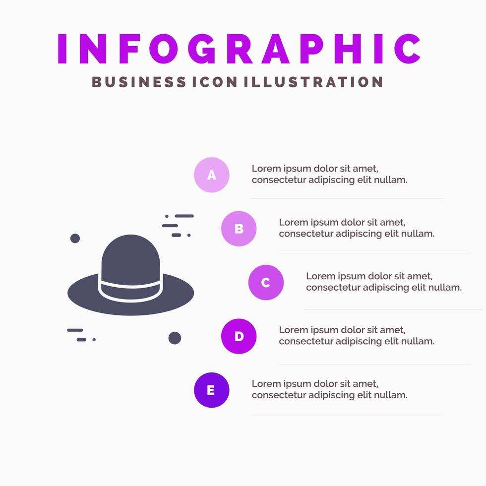 Hat Cap Canada Solid Icon Infographics 5 Steps Presentation Background vector