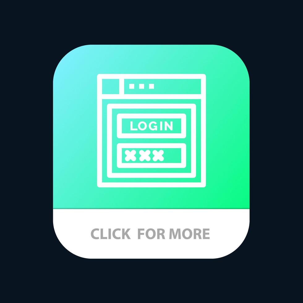 Internet Password Shield Web Security Mobile App Button Android and IOS Line Version vector