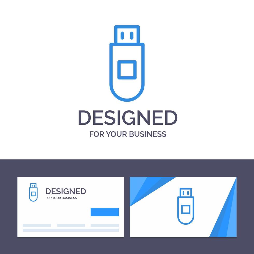 Creative Business Card and Logo template Usb Storage Data Vector Illustration