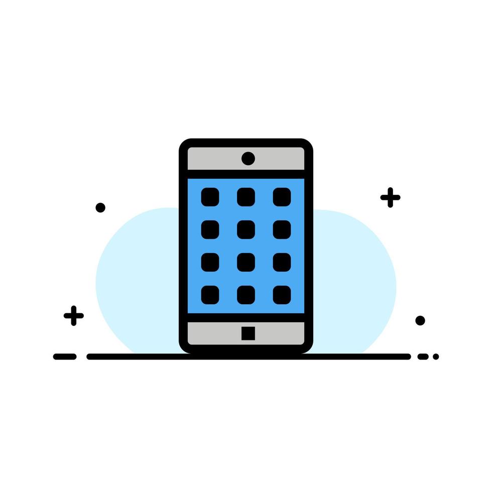 Application Mobile Mobile Application Password  Business Flat Line Filled Icon Vector Banner Template