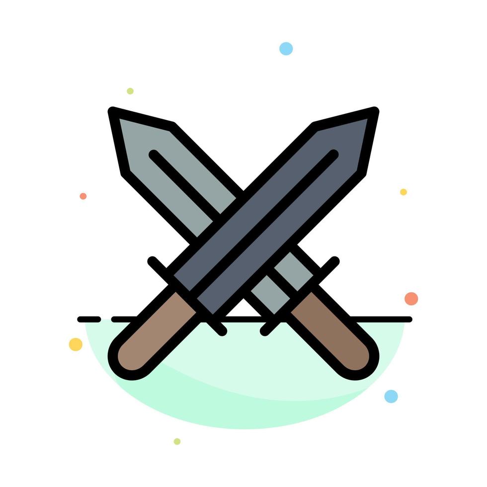 Sword Ireland Swords Abstract Flat Color Icon Template vector