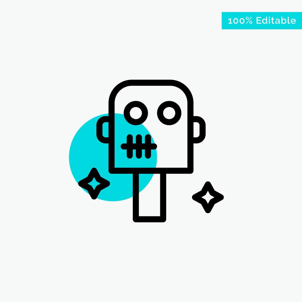 Space Suit Robot turquoise highlight circle point Vector icon