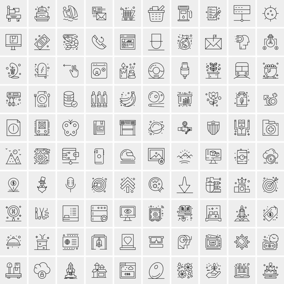 100 iconos de negocios para web y material impreso vector