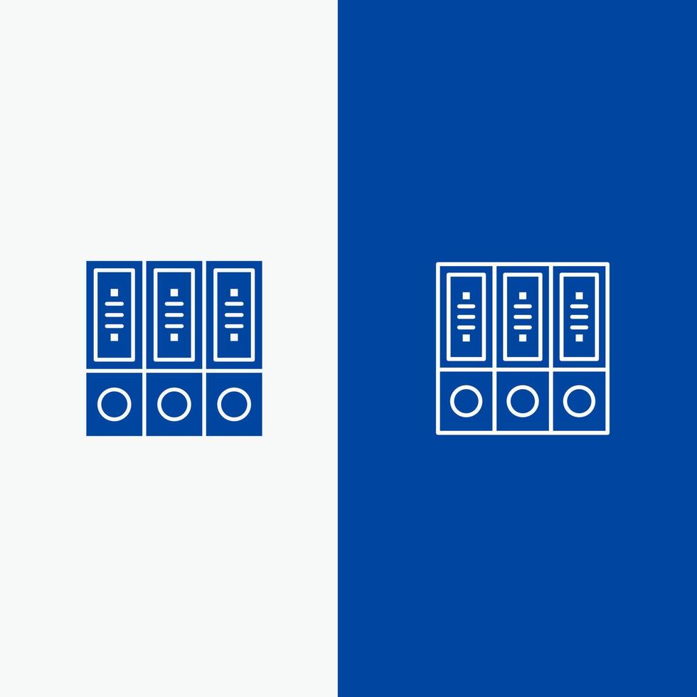 Files Archive Data Database Documents Folders Line and Glyph Solid icon Blue banner Line and Glyph Solid icon Blue banner vector