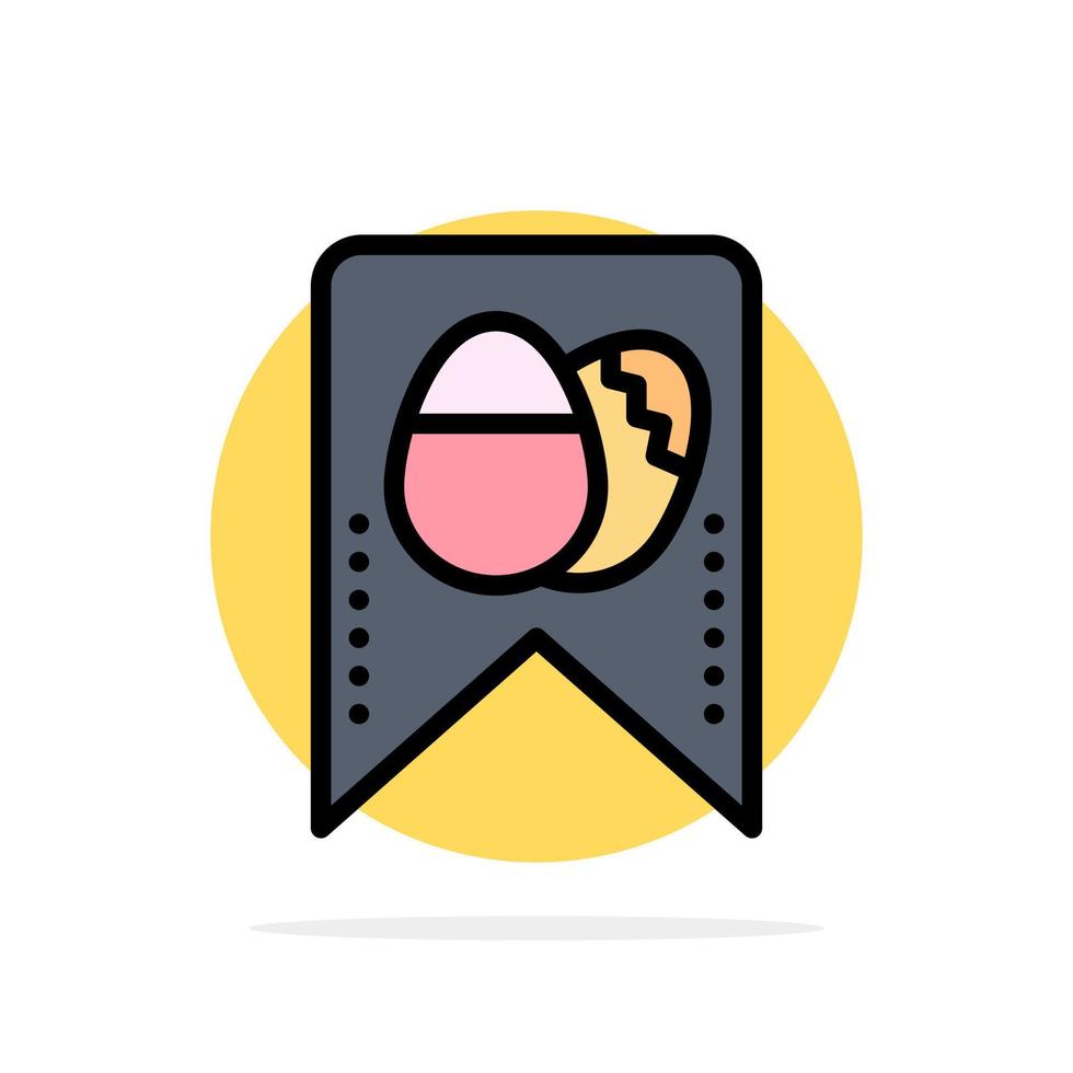 etiqueta huevo de pascua círculo abstracto fondo color plano icono vector