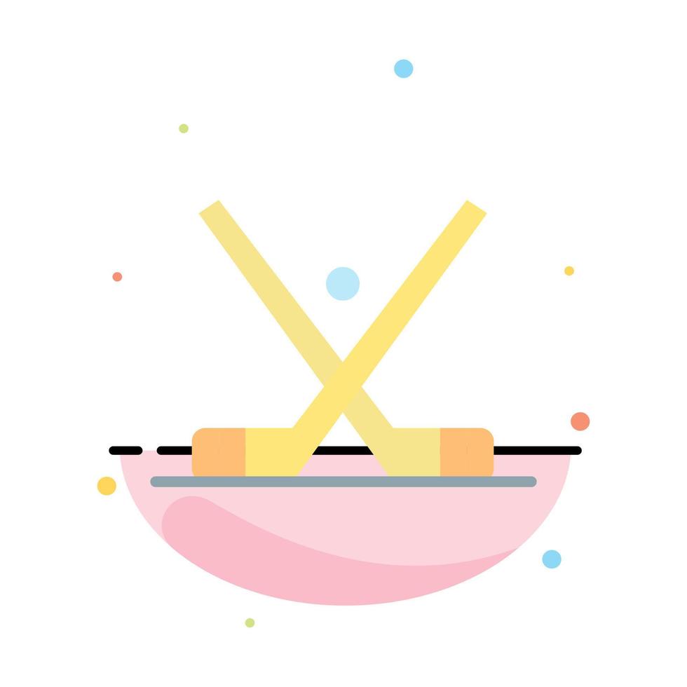 emblema hockey palo de hielo palos plantilla de icono de color plano abstracto vector