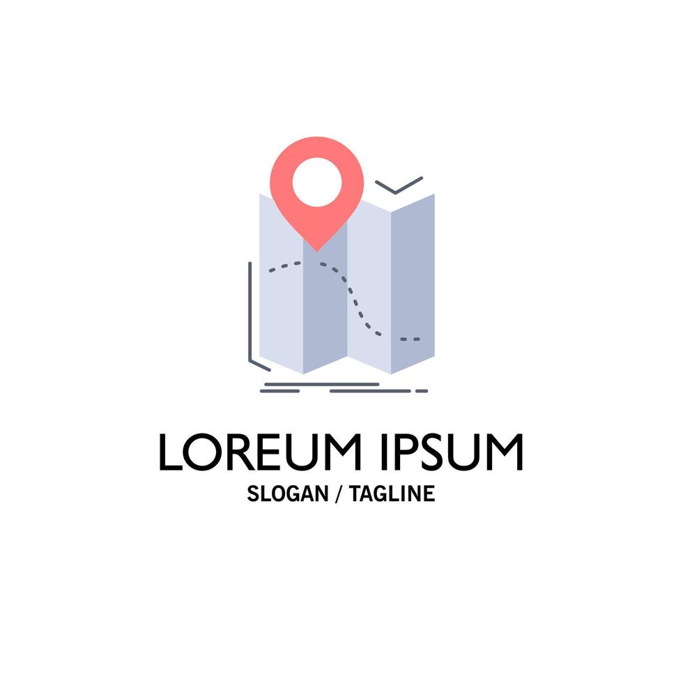gps location map navigation route Flat Color Icon Vector