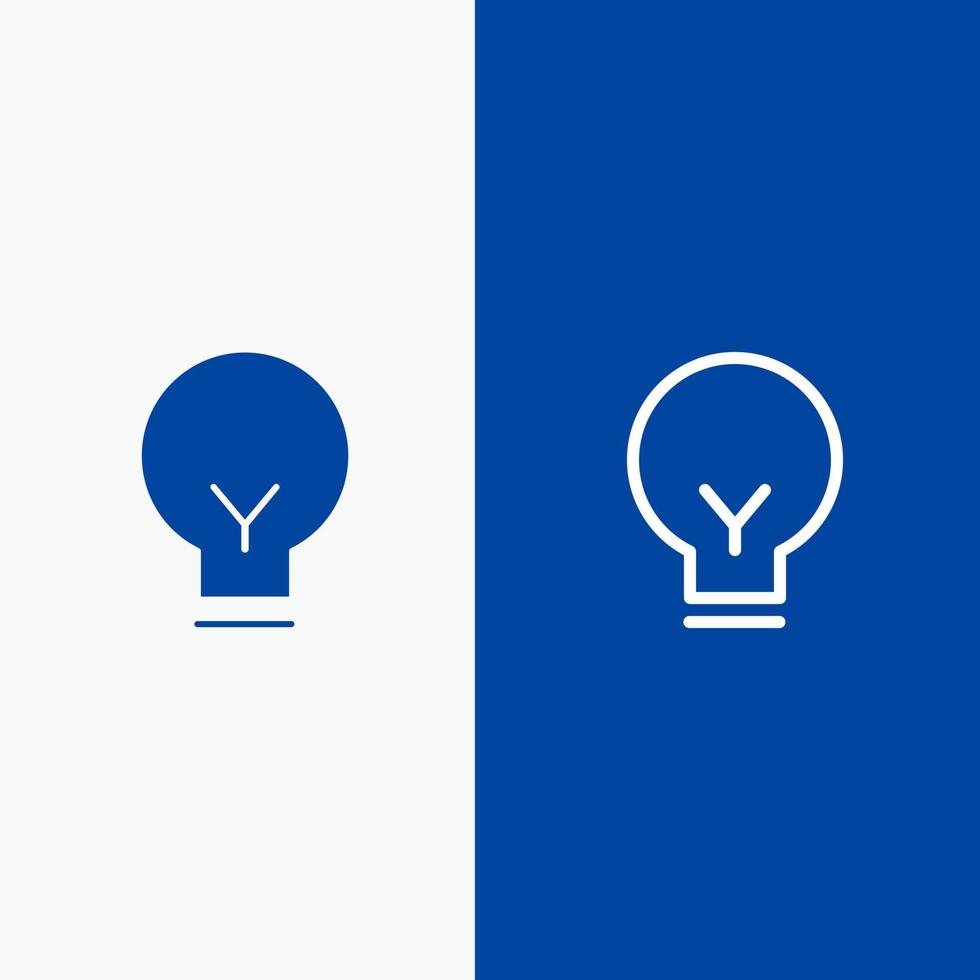Light Bulb Basic Ui Line and Glyph Solid icon Blue banner Line and Glyph Solid icon Blue banner vector
