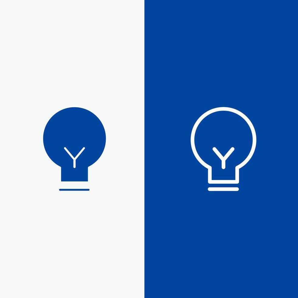 Light Bulb Basic Ui Line and Glyph Solid icon Blue banner Line and Glyph Solid icon Blue banner vector