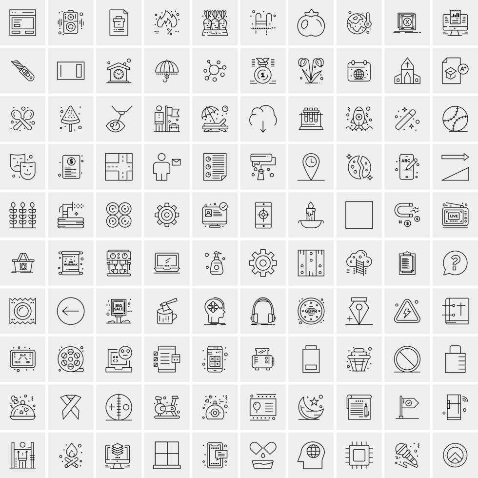 100 iconos de negocios para web y material impreso vector