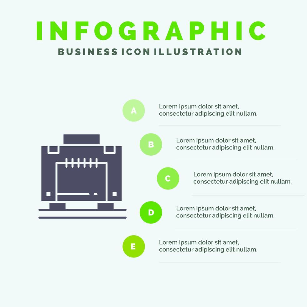 Hotel Bag Suitcase Luggage Infographics Presentation Template 5 Steps Presentation vector