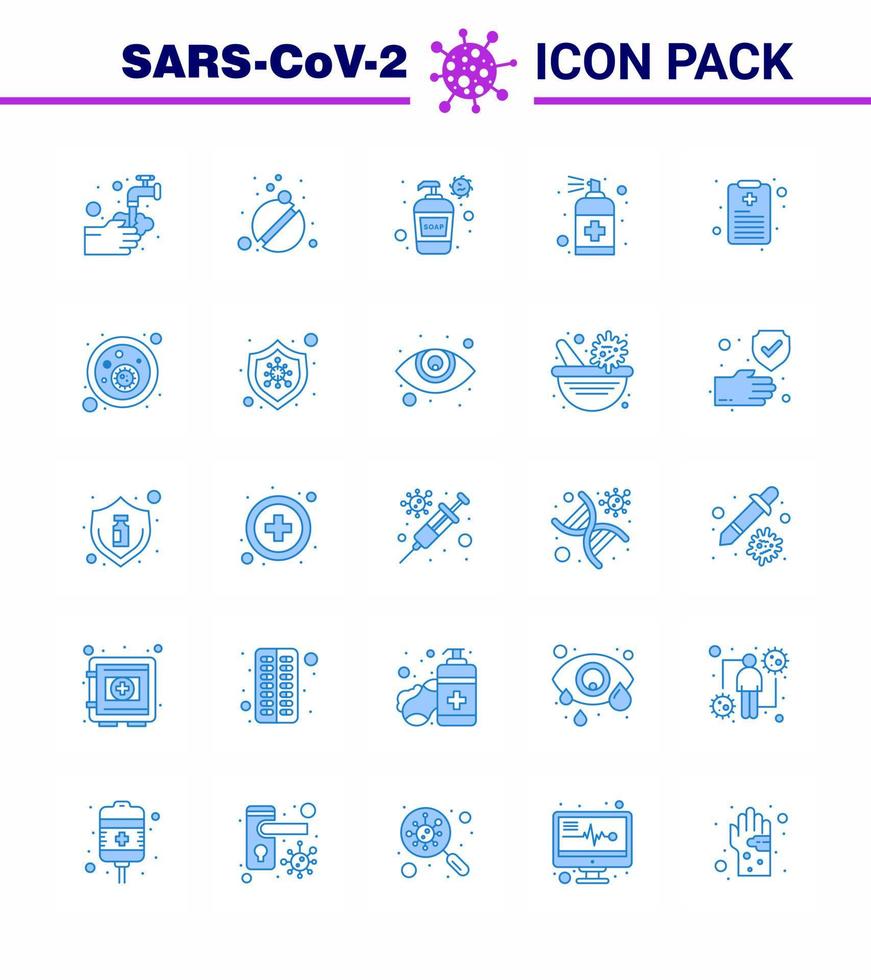 iconos de conjunto de prevención de coronavirus 25 icono azul como jabón cuidado de manos botella lavado de manos coronavirus viral 2019nov elementos de diseño de vector de enfermedad