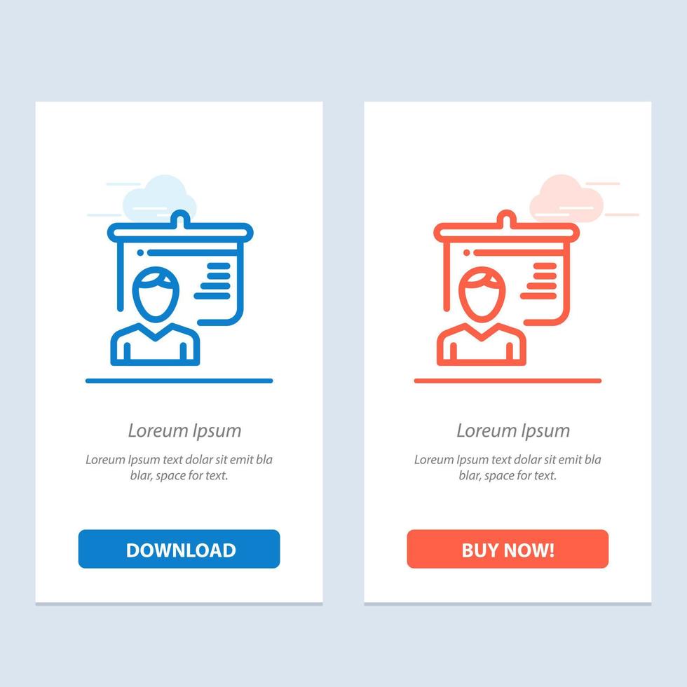 Teacher Education Presentation School  Blue and Red Download and Buy Now web Widget Card Template vector