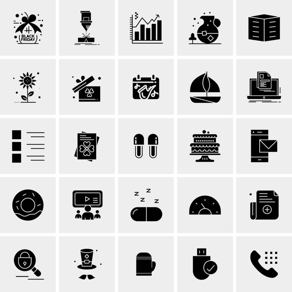 25 iconos de negocios universales vector ilustración de icono creativo para usar en proyectos relacionados con la web y dispositivos móviles