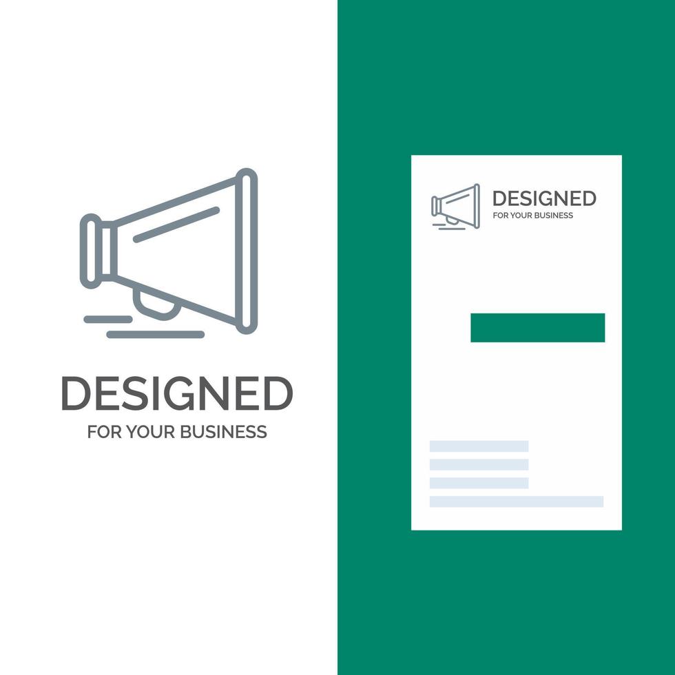 Speaker Laud Motivation Grey Logo Design and Business Card Template vector