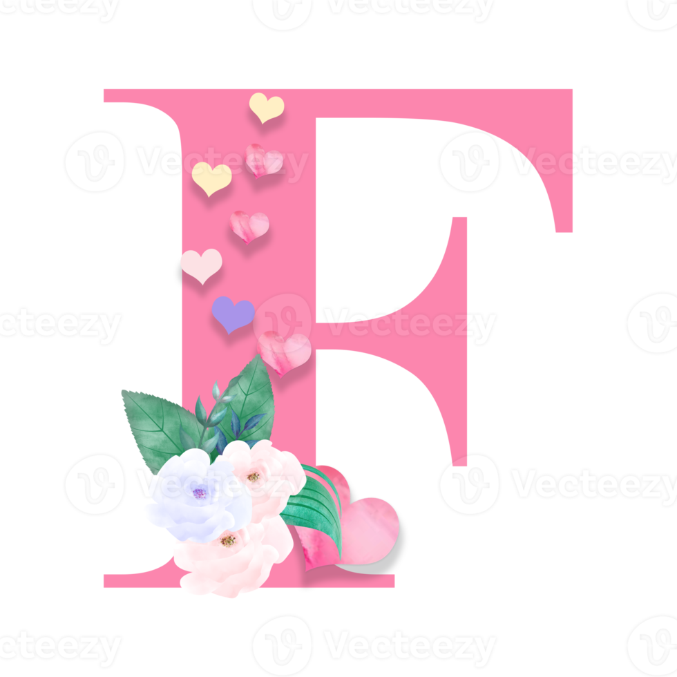 14th February, Valentine Alphabet Letter Design png