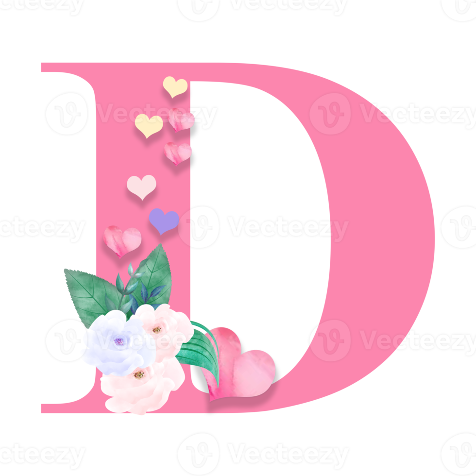 14th February, Valentine Alphabet Letter Design png