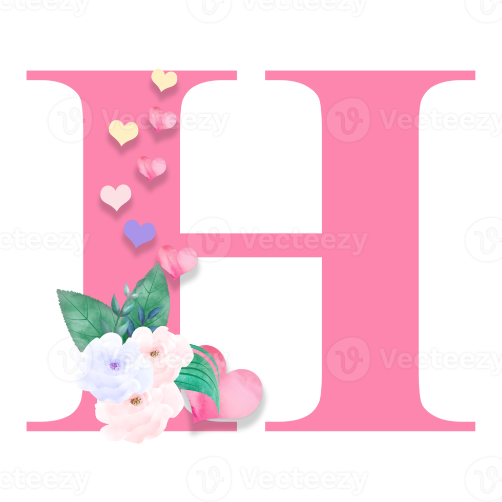 14 febbraio, San Valentino alfabeto lettera design png