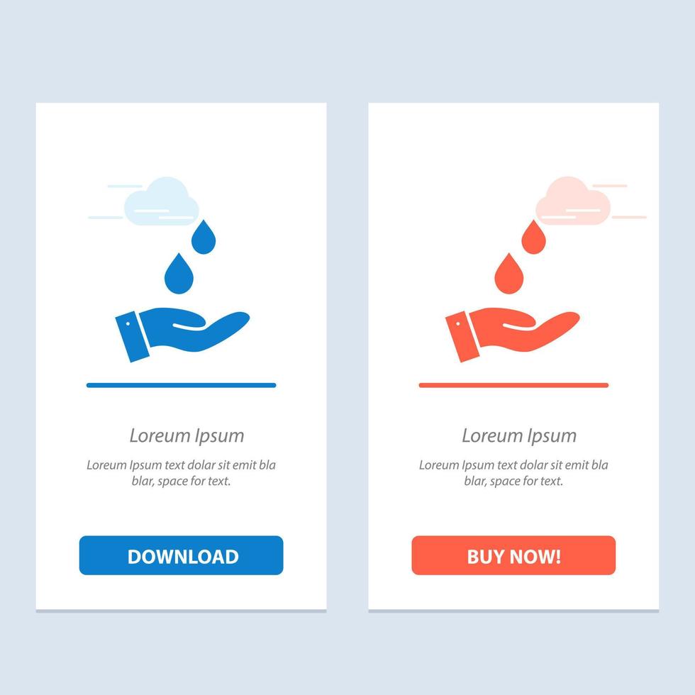 Purified Water Energy Power  Blue and Red Download and Buy Now web Widget Card Template vector