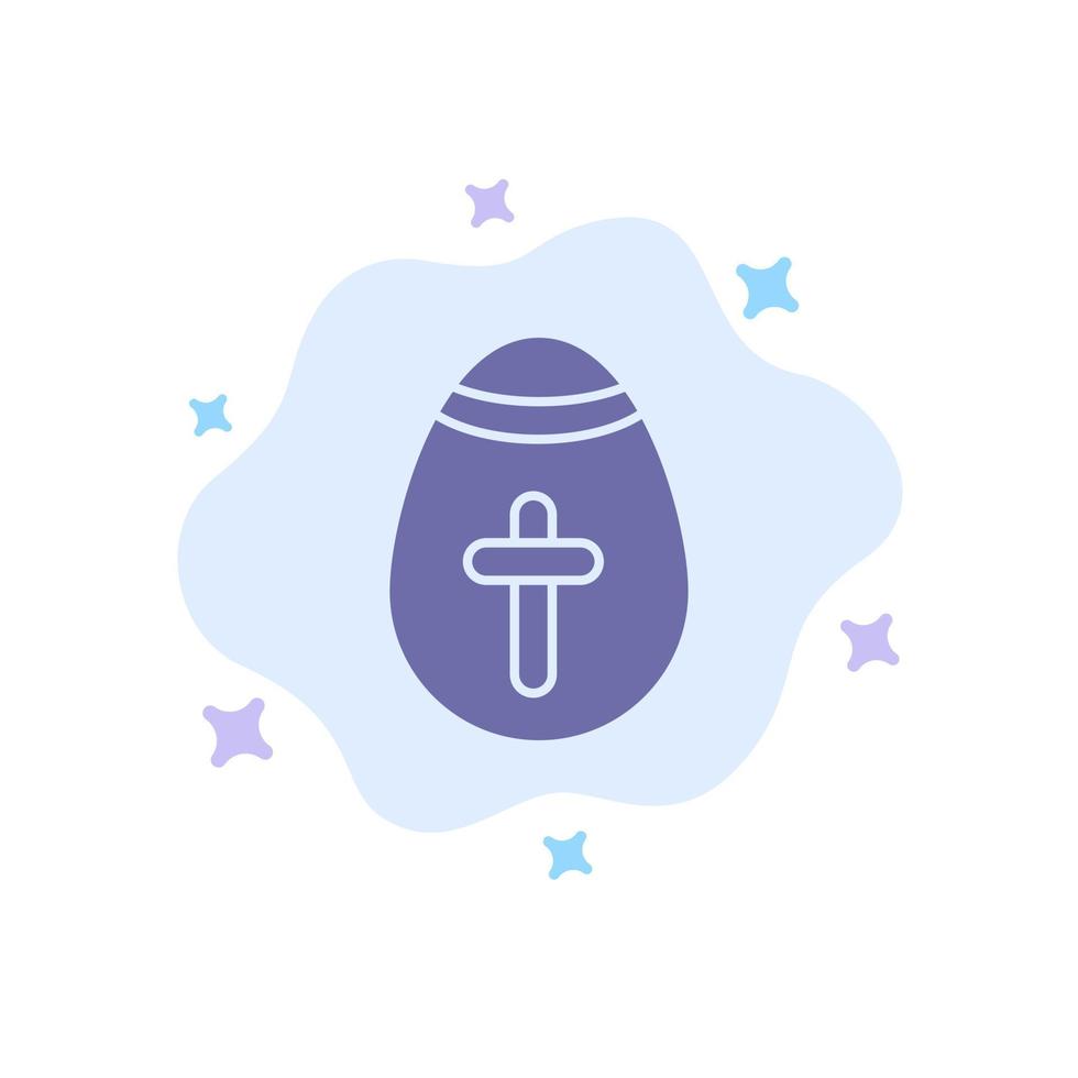 Easter Egg Egg Holiday Holidays Blue Icon on Abstract Cloud Background vector