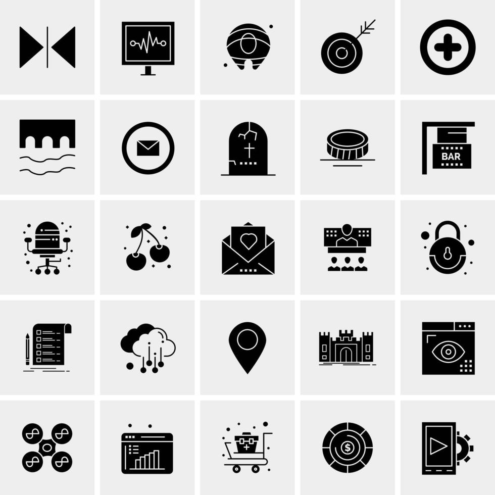 25 iconos de negocios universales vector ilustración de icono creativo para usar en proyectos relacionados con la web y dispositivos móviles