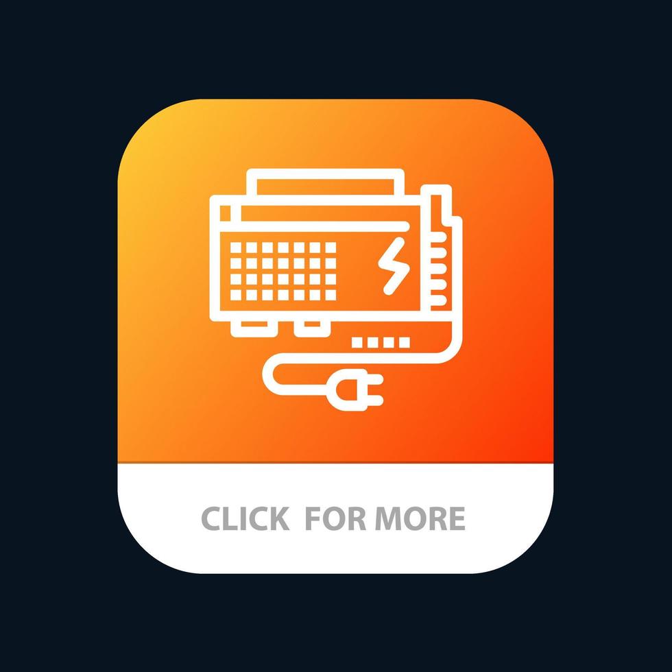 Apc Battery Computer Power Source Mobile App Button Android and IOS Line Version vector