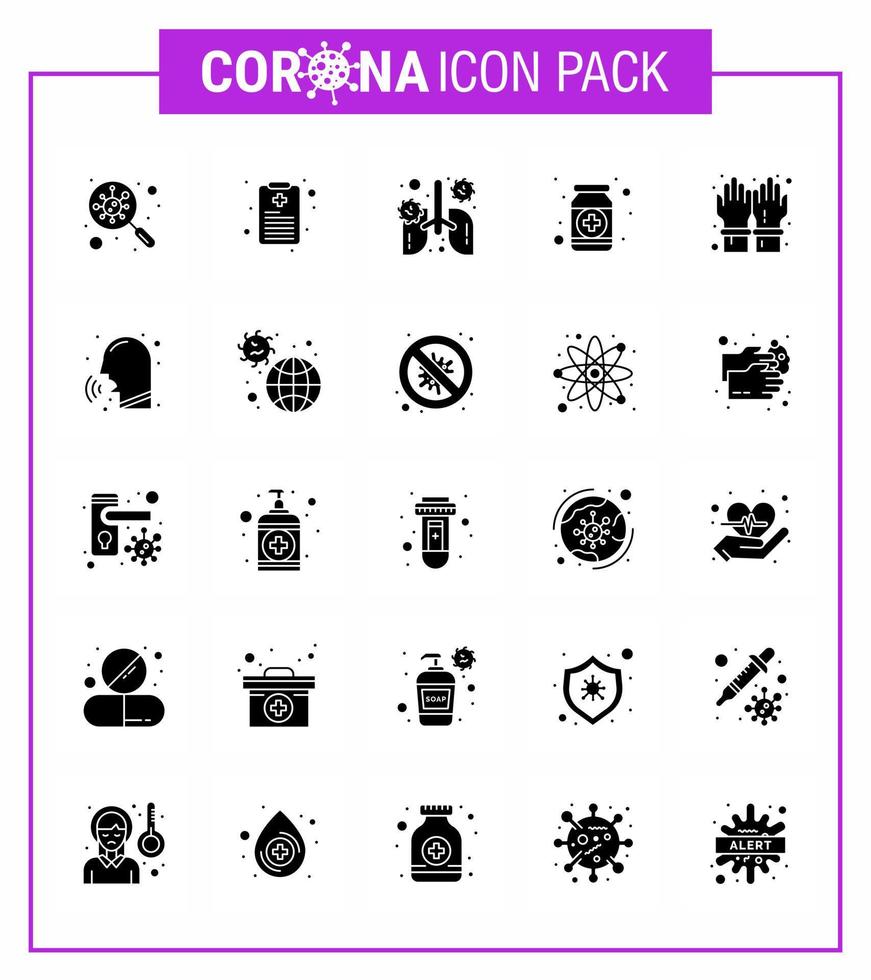 25 conjunto de iconos de emergencia de coronavirus diseño azul como medicina forma anatomía fitness neumonía coronavirus viral 2019nov enfermedad vector elementos de diseño