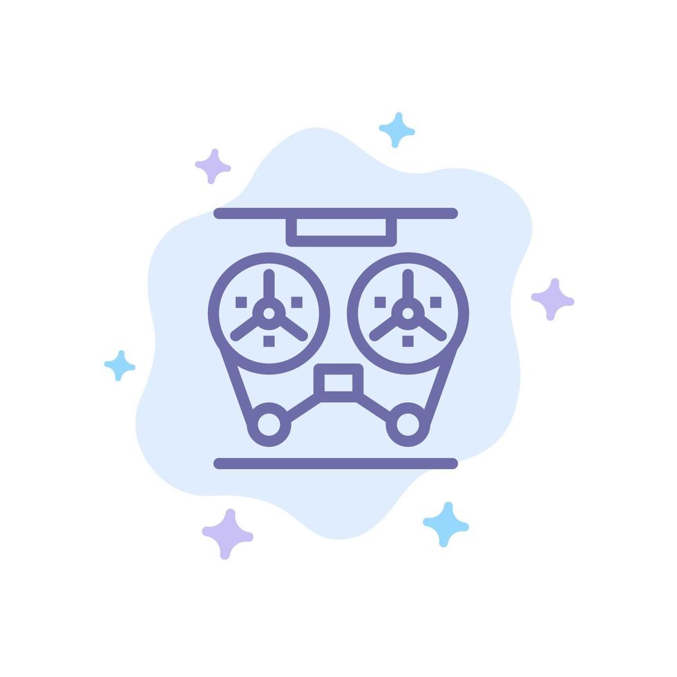 Audio Player Record Recorder Reel Blue Icon on Abstract Cloud Background vector