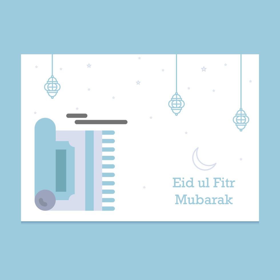 ilustración de tarjeta de felicitación de eid mubarak vector