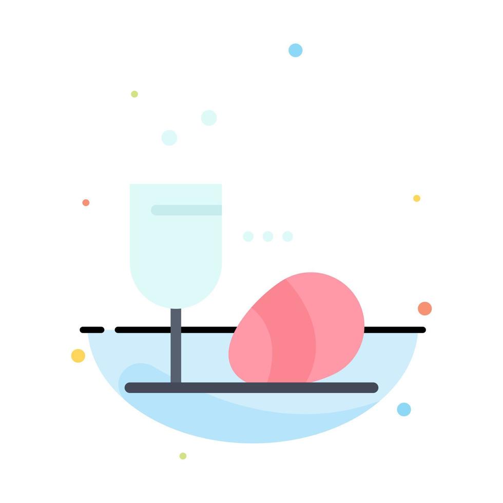 plantilla de icono de color plano abstracto de bebida de pascua de huevo de vidrio vector