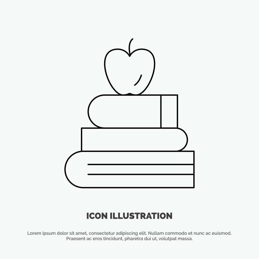 Apple Books Education Science Line Icon Vector