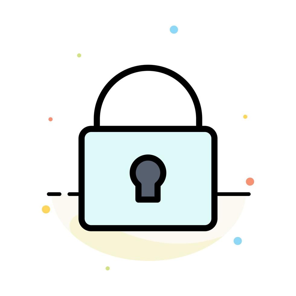 Lock Security Locked Login Abstract Flat Color Icon Template vector