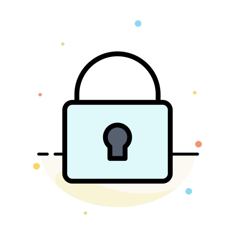 Lock Security Locked Login Abstract Flat Color Icon Template vector