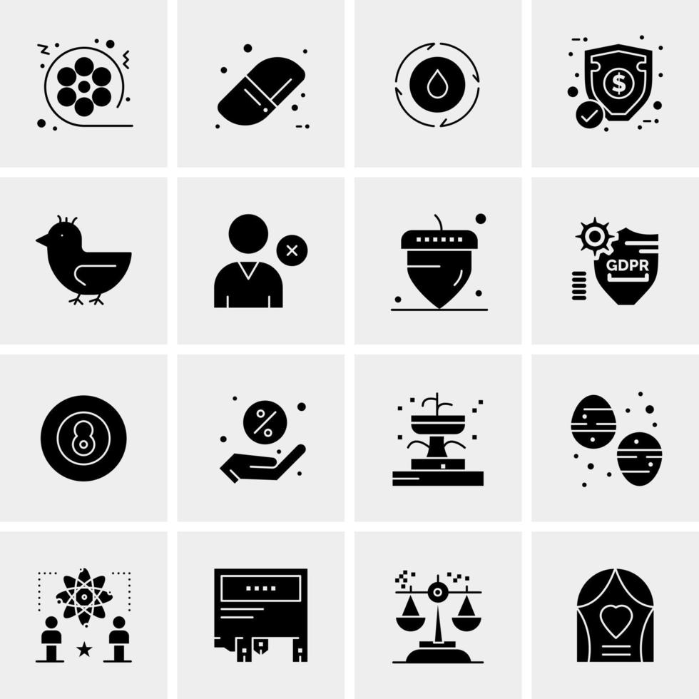 16 iconos de negocios universales vector ilustración de icono creativo para usar en proyectos relacionados con la web y dispositivos móviles