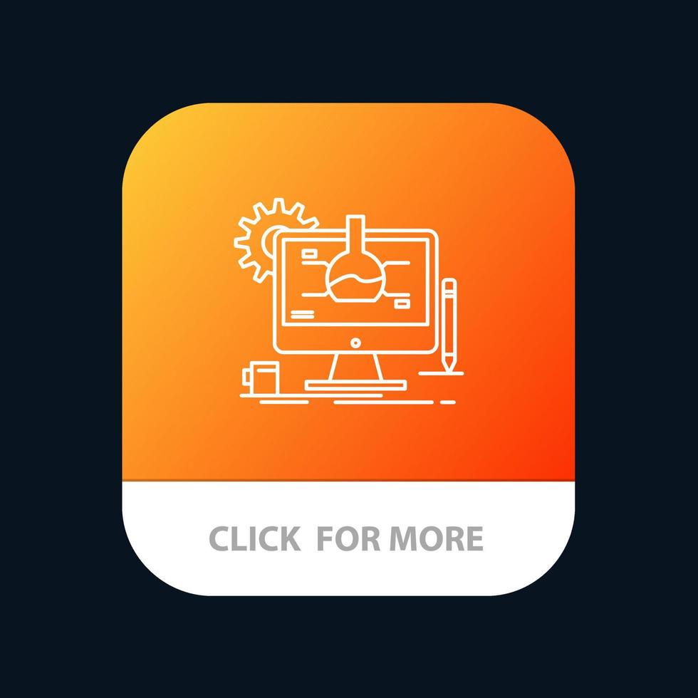 Chemical Experiment It Technology Mobile App Button Android and IOS Line Version vector