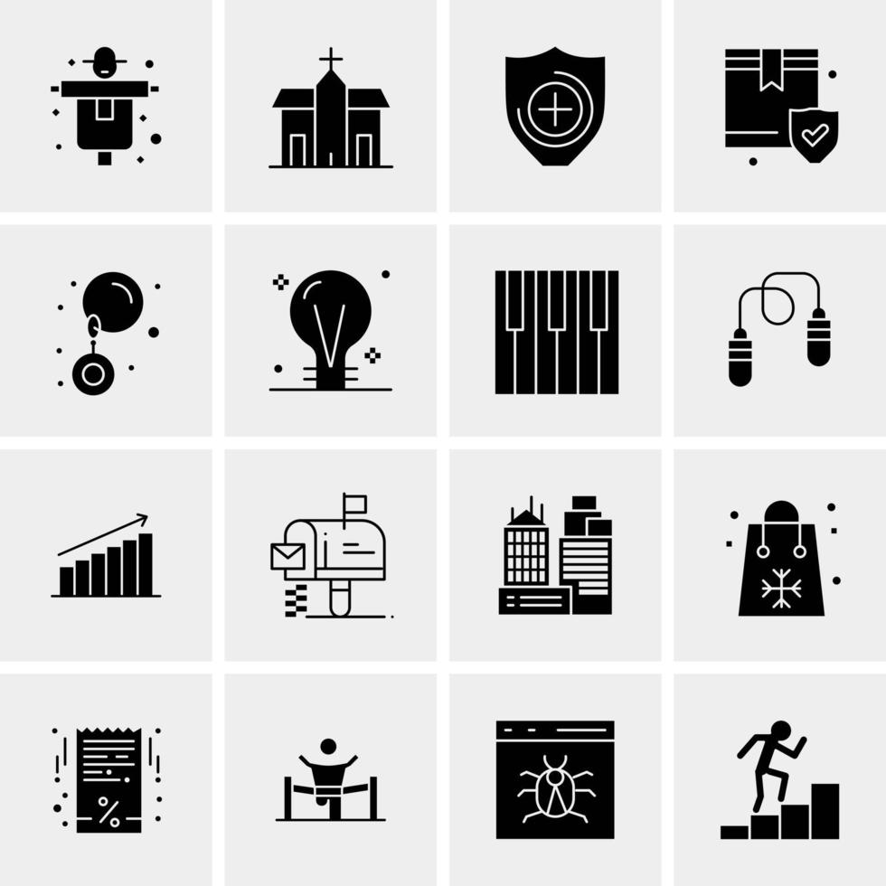 16 iconos de negocios universales vector ilustración de icono creativo para usar en proyectos relacionados con la web y dispositivos móviles