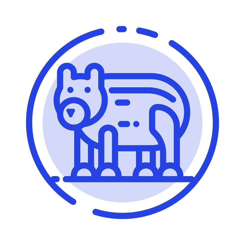 Animal Bear Polar Canada Blue Dotted Line Line Icon vector