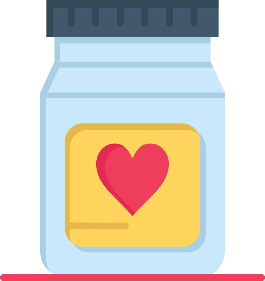 Medicine Love Heart Wedding  Flat Color Icon Vector icon banner Template