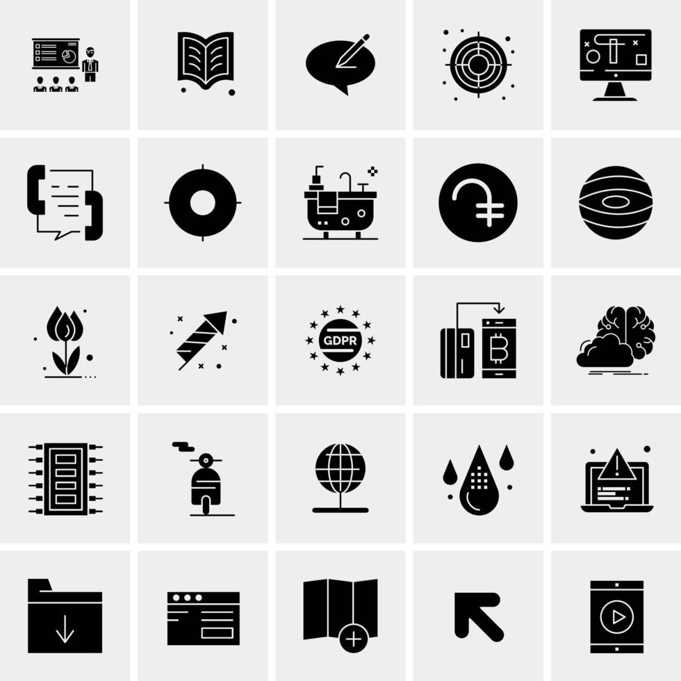 25 iconos de negocios universales vector ilustración de icono creativo para usar en proyectos relacionados con la web y dispositivos móviles