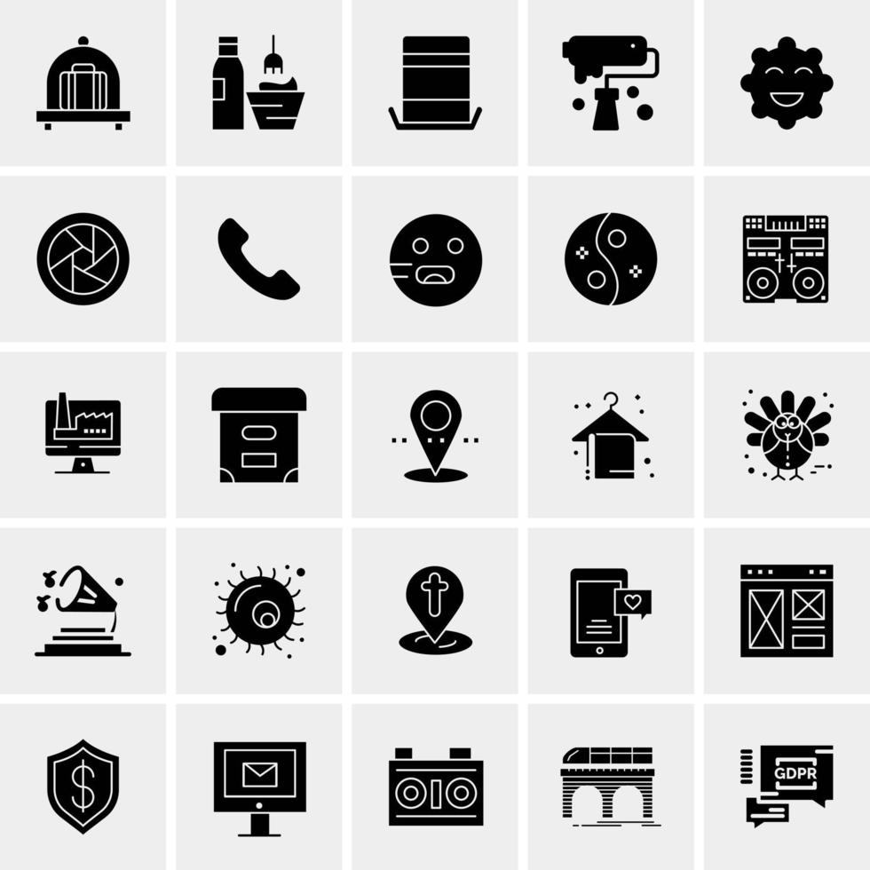 25 iconos de negocios universales vector ilustración de icono creativo para usar en proyectos relacionados con la web y dispositivos móviles