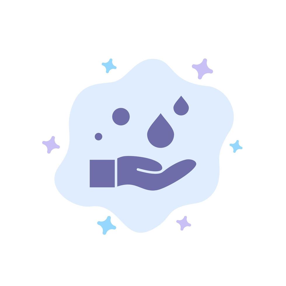 limpieza jabón de manos lavado icono azul en el fondo abstracto de la nube vector