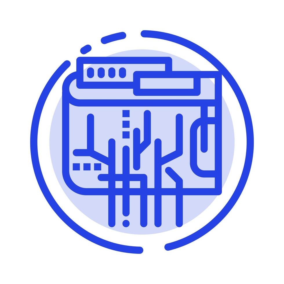 crypto moneda moneda digital internet multi línea punteada azul icono de línea vector