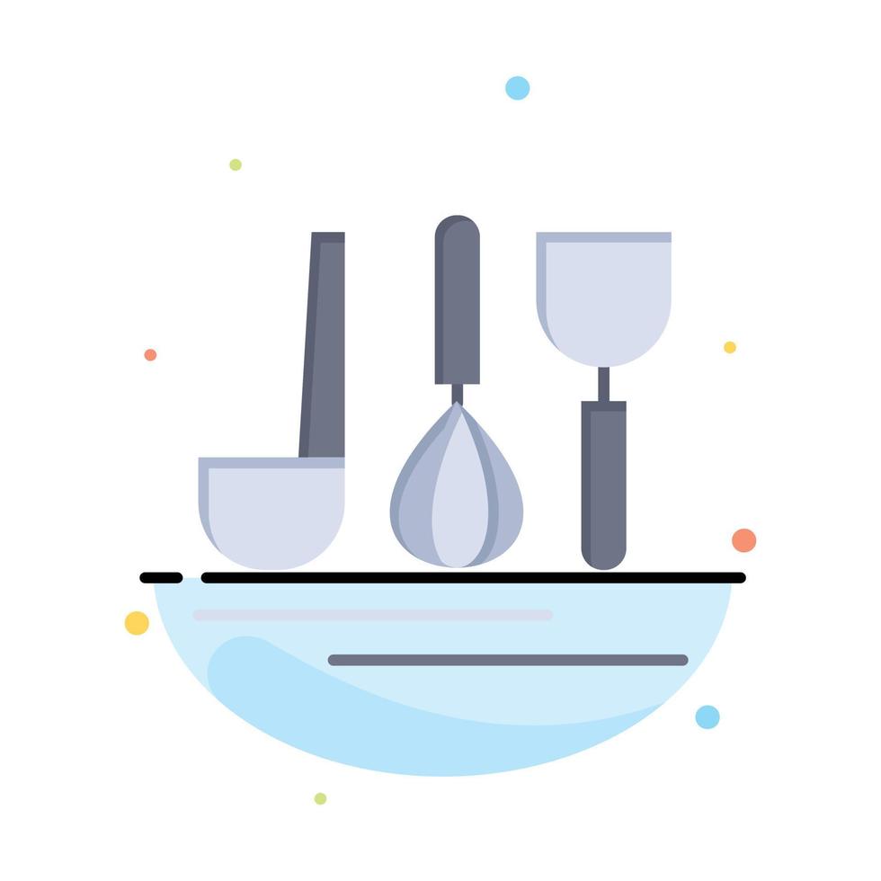 Cutlery Hotel Service Travel Abstract Flat Color Icon Template vector